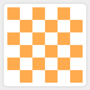 Orange and white checkerboard print Sticker